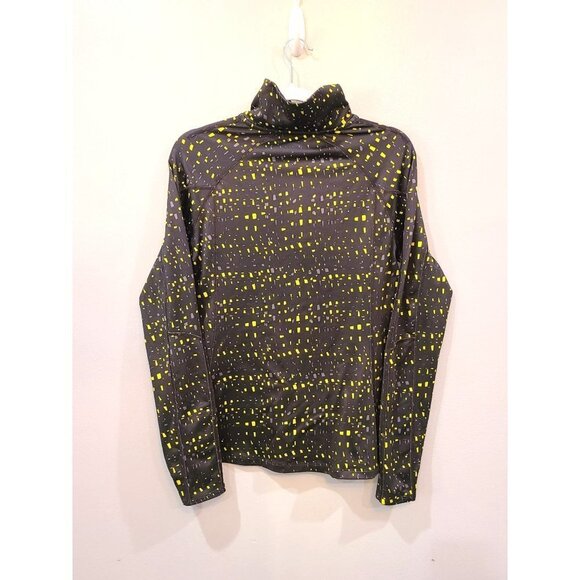 Under Armour Pullover Women's Medium Printed Black Fitted Coldgear 1/2 Zip Run - Picture 2 of 5